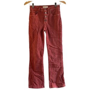 Madewell Bootcut Cali Demi-Boot Cropped Jeans in Corduroy Size 24
